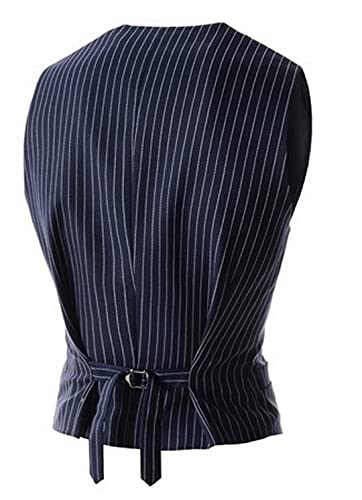 Mens Suit Vest Formal Casual Slim Fit Business Jacket Vest Stripe Single Breasted Waistcoat4