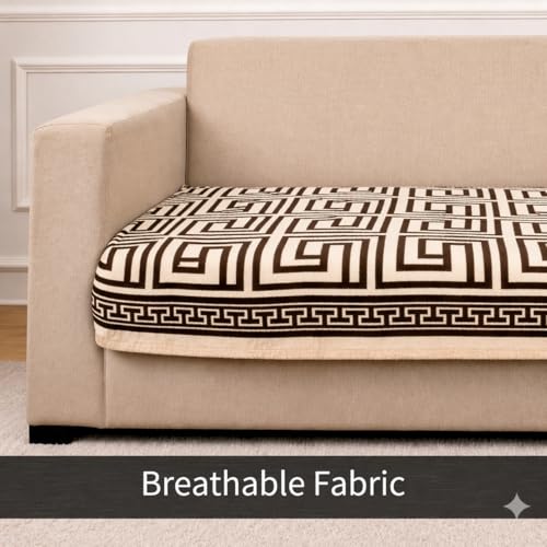 Image of STITCHNEST Premium Woven Sofa Cover 1 Seater | Modern Geometric Sofa Protector | Soft Fabric Sofa Sheet | Durable Living Room Furniture Cover