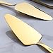 Gold Pie Cake Server Set, GoGeiLi 3-Piece Stainless Steel Pizza Pastry Server Set of 3, 9.3-inch Dessert Server Spatula, Dishwasher Safe