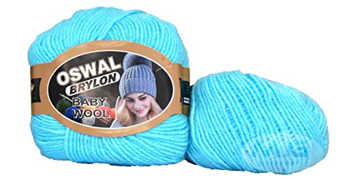 Image of OSWAL 100% Acrylic Wool Sky 8 GMS Wool 4 ply Wool Ball Hand Knitting Wool /Art Craft Soft Fingering Crochet Hook Yarn- Art-AECE