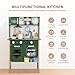 OOOK Kids Kitchen Playset, Wooden Play Kitchen for Toddlers with Coffee Maker, Microwave, Dishwasher and Washing Machine, Toy Kitchen Set with Garbage Classification
