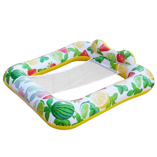 Inflatable Pool Floats Hammock Adult,Inflatable Pool Rafts With Headrest,Mesh Pool Hammock,Large Inflatable Pool Lounger Raft Size,Pool Float Water Hammock for Summer Outdoor Ocean Lake Adult Kid
