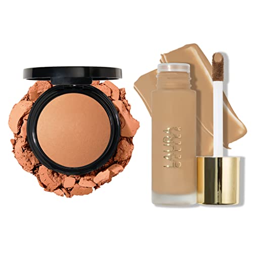 Laura Geller New York Double Take Powder + Liquid Foundation - Sand - Ultimate Matte Finish - Buildable Medium To Full Coverage #TOP11