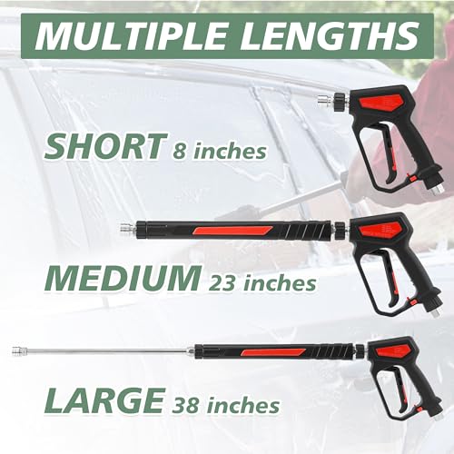 Image of RIDGE WASHER Pressure Washer Gun 5000 PSI, 12 GPM, M22 Fitting | Detachable M22 14 Male to 1 /4 inch Quick Connect, 360 Swivel 3 /8'' NPT Thread