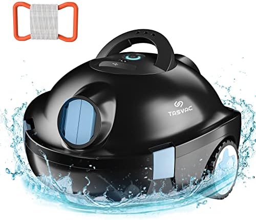 𝟮𝟬𝟮𝟯 𝙐𝙥𝙜𝙧𝙖𝙙𝙚 TASVAC Cordless Robotic Pool Cleaner, Automatic Pool Vacuum, 90 Mins Runtime, Powerful, Self-Parking, Lightweight, Ideal for Flat Above/In-Ground Pool up to 65 Feet/1100 Sq.Ft