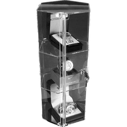 Findingking Large Revolving Rotating Showcase Display Locking Acrylic Case #TOP2