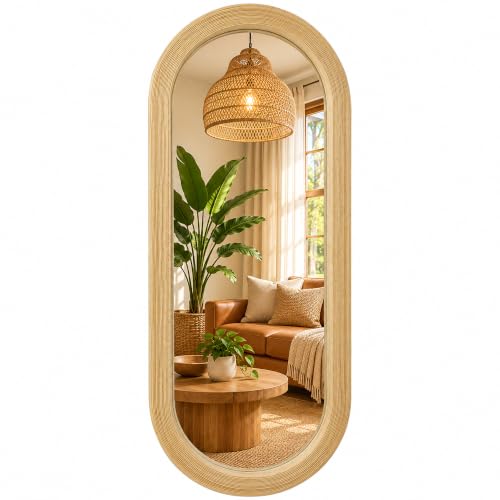 CAVINHOME 20x52 Oval Bamboo Mirror