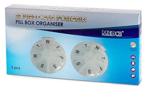 Image of Weekly Pill Organizer - (Pack of 100) 7 Day Pills Container, Round Medicine Organizer Box, Daily Week Pill Reminder Case Travel Friendly, BPA-Free Vitamin, Supplement, Fish Oil, Medication Planner