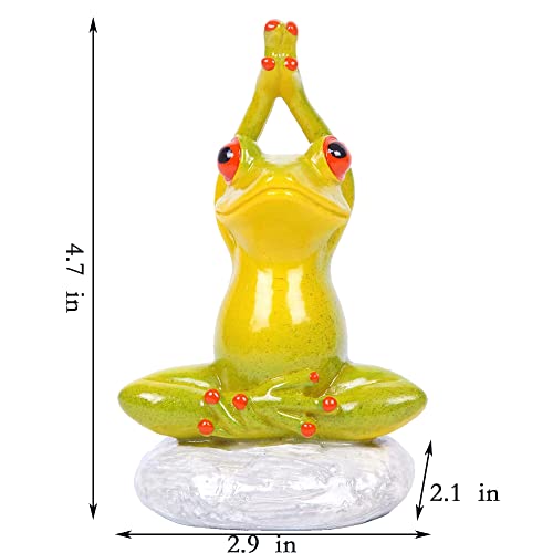 Suqorinp Meditating Frog Yoga Statue Figurines Decor Gifts For Yoga Lovers, Namaste Yoga Outside For Zen Garden, Cute Frog Collectibles Decorations For Bathroom Shelves And Toilet #TOP3