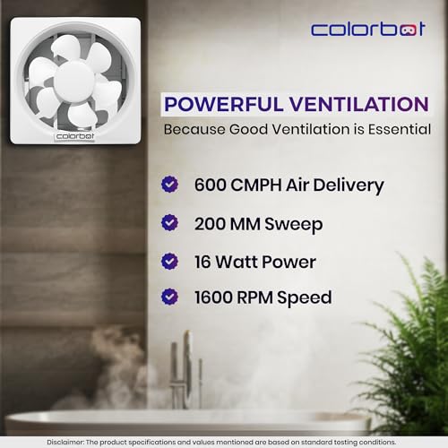 Color Bot Fan Colorbot Ecoz BLDC Exhaust Fan 200mm (8 inches) for Bathroom, Kitchen ...