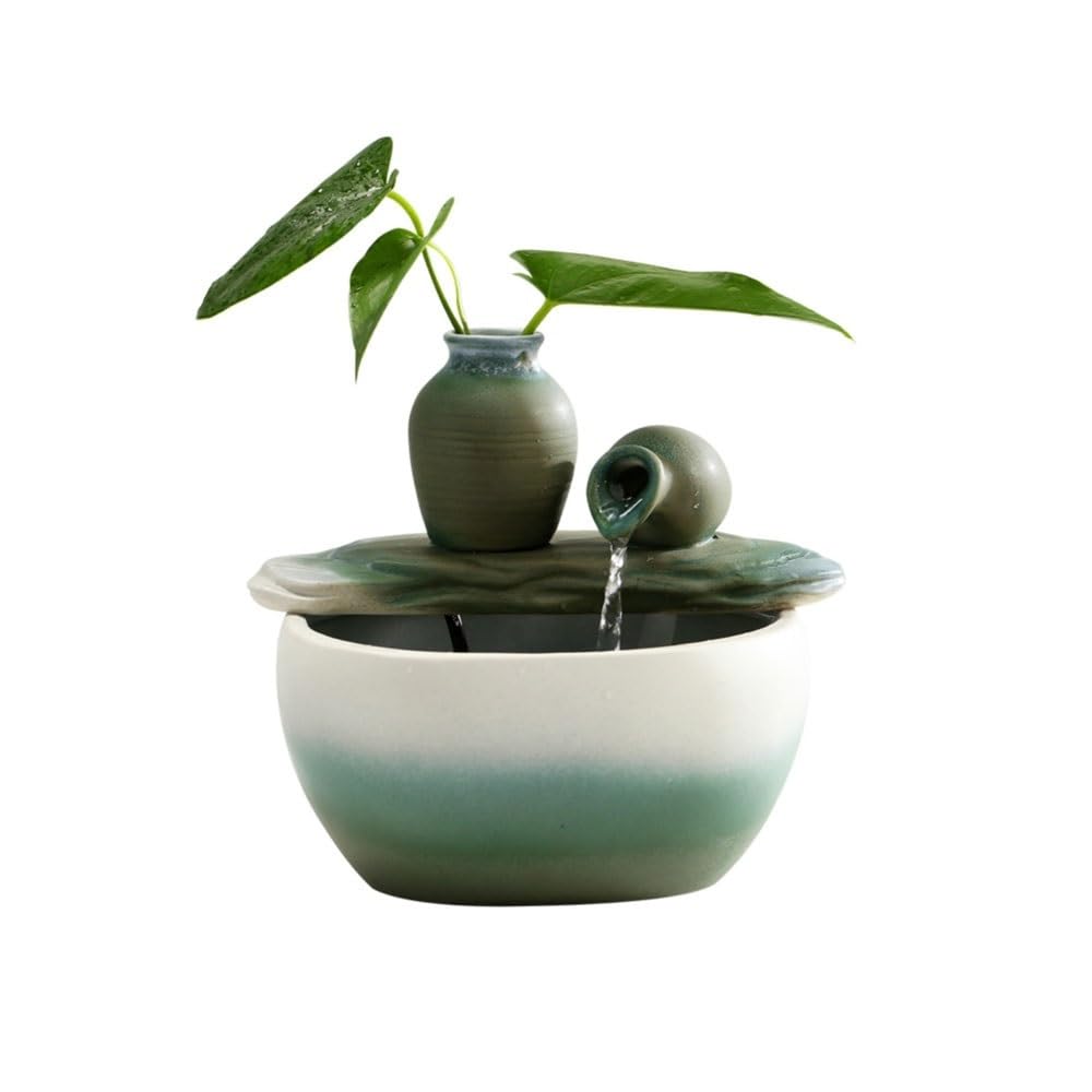 QUSYZD Indoor Waterfall Fountain Living Room Circulating Water Transit Office Desktop Humidifier Decorations Small Water Fountain Fountain Water Ornaments,