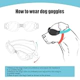 Schutzbrille für Hunde, Größe M, blendfrei, UV-Schutz, Welpen-Sonnenbrille mit verstellbarem Riemen, für Plateau, Meer, Bergsteigen, Sand
