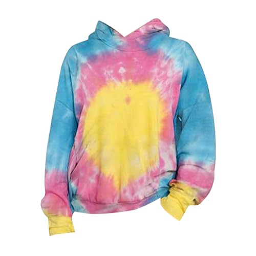 Sweat à capuche enfant tie dye 3D pullover manches longues avec poche style décontracté