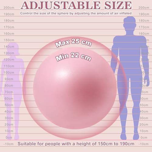 Vortix Pilates Ball 25 cm – Explosionsgeschützt & rutschfest, Gymnastikball Klein mit Aufblasbarem Schlauch, Pilatesball für Beckenbodenmuskulatur, Redondo Ball für Yoga & Fitness (Rosa)