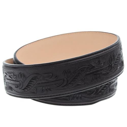 Men's Hand Tooled Black Tapered Belt2