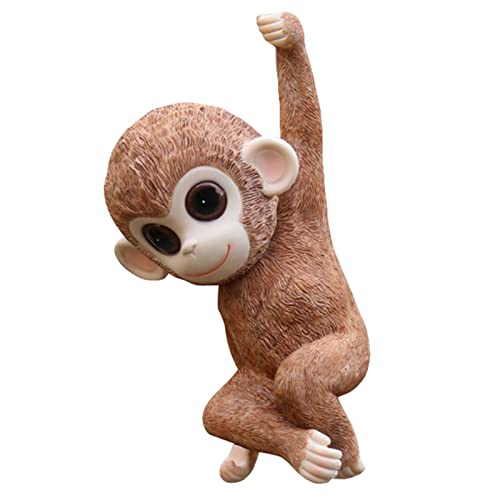 Cadeau décoration jardin : petite statue de singe suspendue originale