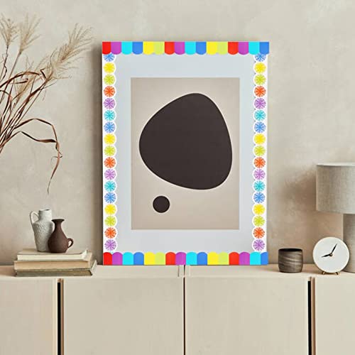 2 Rolls Bulletin Board Borders,99 Ft Colorful Scalloped Borders Trim For Bulletin Boards, Desks, Lockers, Home, School Or Classroom Decor(Rainbow And Burst Pom) #TOP4