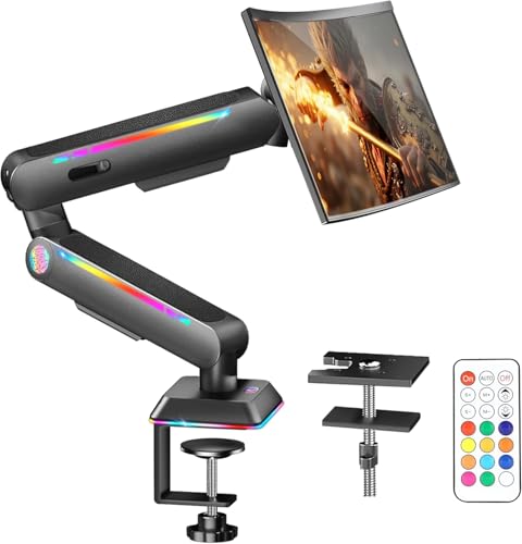 Soporte de brazo para monitor contra el dolor cervical usando suspensión de resorte en mesa