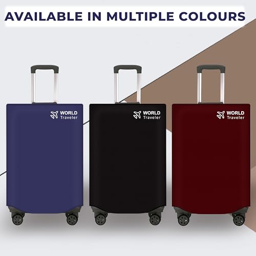 Image of Kraptick Non-Woven Luggage Cover - Waterproof, Dustproof, and Stretchable Luggage Protector Cover, Durable Non-Woven Luggage Case for Trolley Bags with Stretchable and Durable Design (Blue-20 Inch)