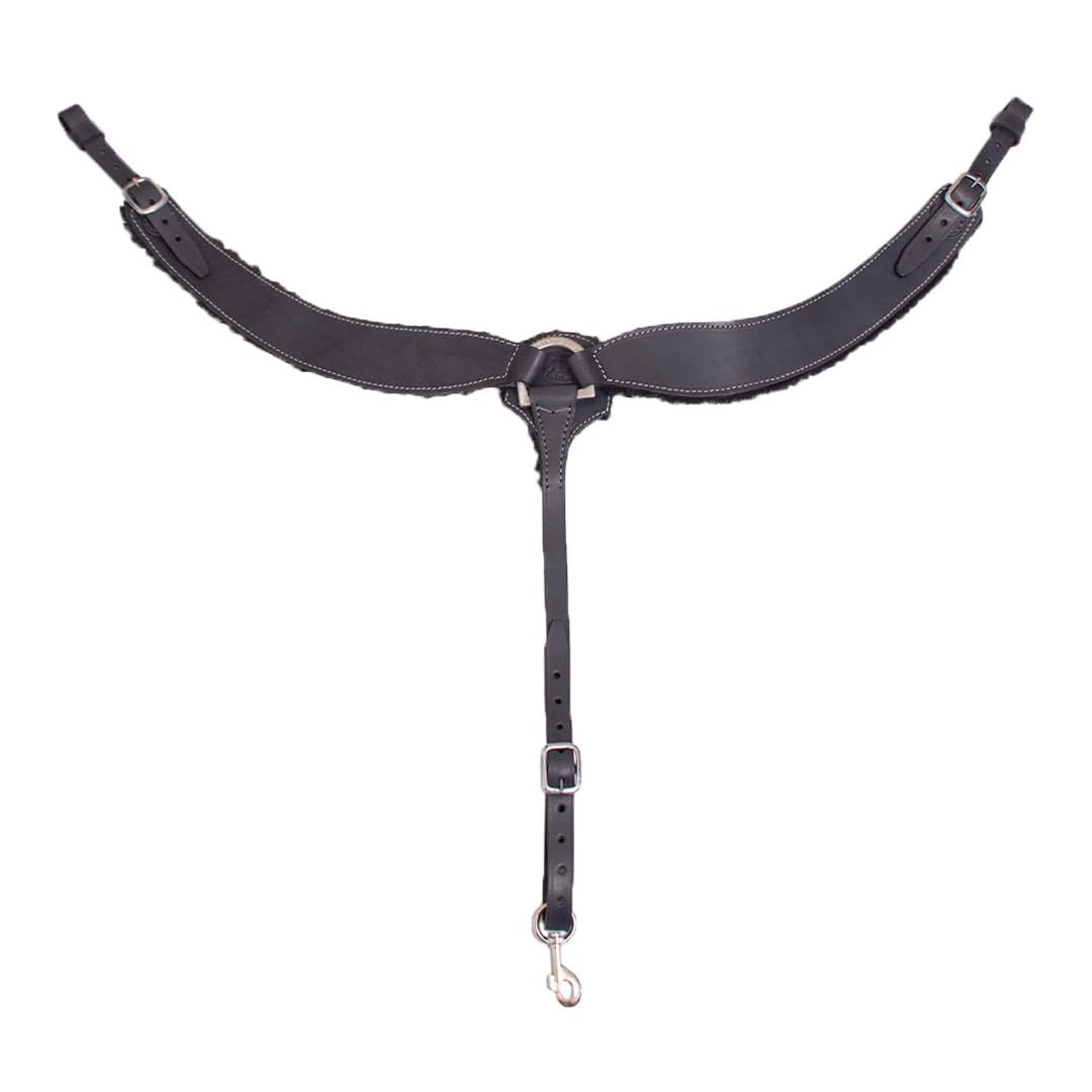 Ensemble Collier Poitrine Western Cuir Véritable Pour Cheval – Marron (Neuf)