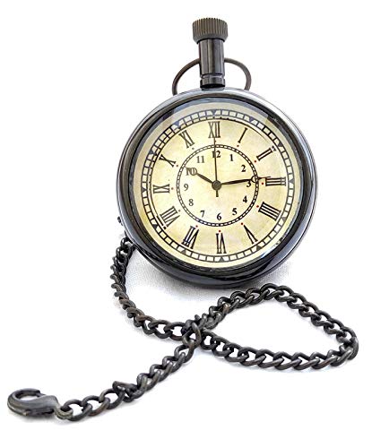 Brass Gold Dual Time Dial - Antique Pocket Gandhi Watch Royal Look Indian Handicraft Premium Gift Item-image-11
