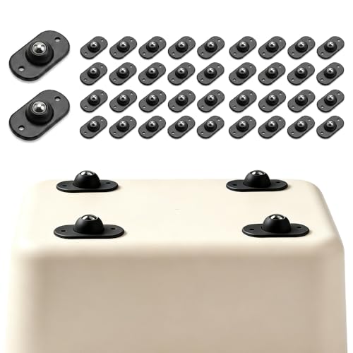 Image of Self Adhesive Caster Wheels, Appliance Wheels with 360 Swivel Mini Rollers, Small Appliance Slider for Coffee Maker Air Fryer Storage Box Trash Can Furniture (36, Black)