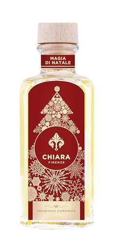 Chiara Firenze - Magia del Natale - Cofanetto Profumo Ambiente 100ml - Made in Italy - Menta - Pino - Arancia - Cannella