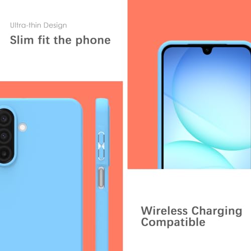 Image of YATWIN Silicone Case for Samsung Galaxy A17 4g /5g, Soft-Touch, Shockproof, DustProof, Antiskid Phone Cover for Samsung Galaxy A17 4g /5g - Sky Blue