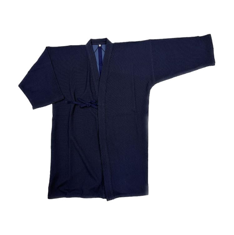 EKENDOCOM Summer Light quick dry Keikogi - 100% polyester japanese kendo uniform kendo gi 5'7''/170cm/3# Navy, Large