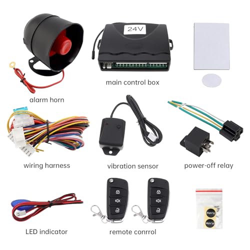Image of Universal 24V Auto Car Alarm Keyless Entry System for Truck /SUV with Remote Control, Car Alarm Security System