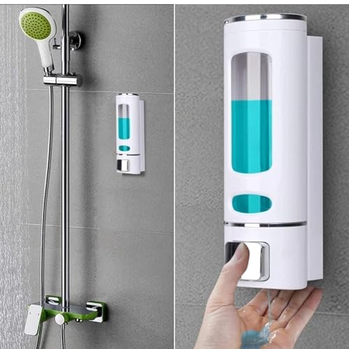 Image of Wall-Mounted Soap Dispenser for Bathroom, Wash Basin, Liquid Sanitizer & Shower Gel | 400ml Capsule Design, White ABS Plastic | Pack of 2 | Durable & Easy Refill
