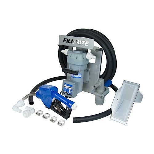 Fill-Rite DF012CAN520-RP 12V 8 GPM Diesel Exhaust Fluid (DEF) Transfer Pump w/Tote Mount Package, Automatic Nozzle, &amp; RPV Dispense Coupler