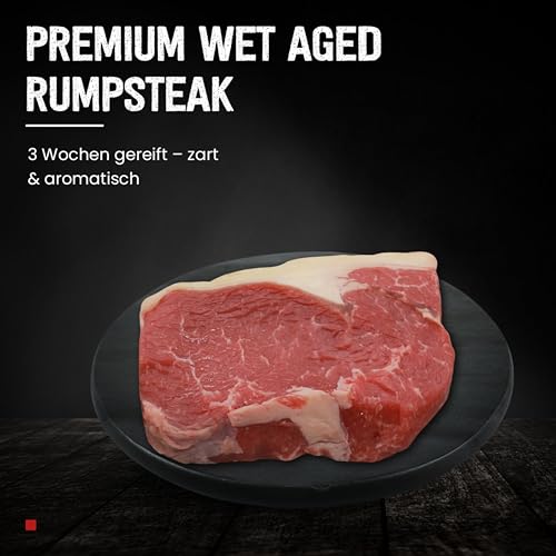DER PFARÖLLER Wet Aged Rumpsteak – ca. 300 g Roastbeef/Striploin – 3 Wochen gereift – Premium Rindfleisch von der Oberpfälzer Färse – Für Grill, Pfanne & Sous-Vide – Vakuumverpackt (2 x 300 gr.)