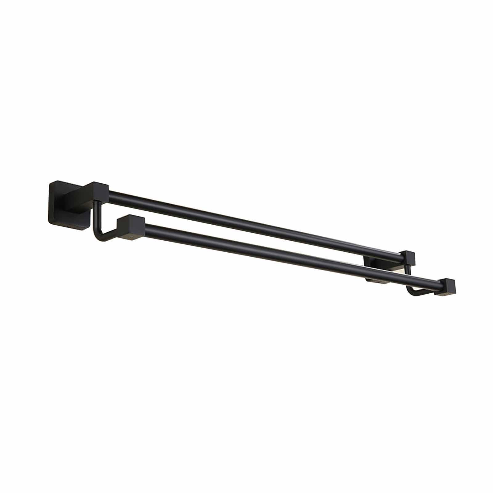 Porte-serviettes double noir de 50cm pour une salle de bain moderne