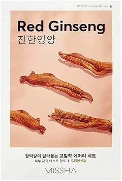 MISSHA Kırmızı Ginseng Özlü Canlı Görünüm Sağlayan Yaprak Maske (1AD) Airy Fit Sheet Mask Red Ginseng