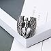 Magik Vintage Archangel Goddess Feather Angel Wing Stainless Steel Ring MC Biker (13)