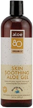 Aloe 80 Organics Skin Soothing Aloe Gel, 16 Ounce