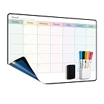 MCCORL Whiteboard Calendar for Fridge and Wall, Weekly/Monthly Planner, Self Adhesive (Stick on Any Smooth Surface) Perfect as Family Chores Chart,Reminder and Memo Board, Dry wipeable