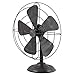 Deco 79 Rustic Non-Functional Metal Old Fan Table Decor, One Size, Textured Black Finish