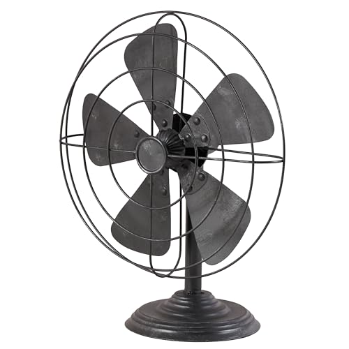 Deco 79 Metal Fan Decorative Sculpture Home Decor Statue, Accent Figurine 15" x 8" x 18", Black by Deco 79 - Used condition - US$35.86