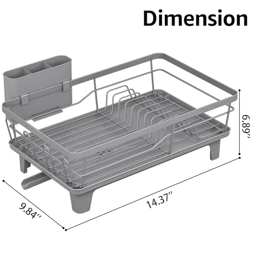 Urackify Dish Drying Rack - Large Dish Rack with Drainboard for Kitchen Counter, Stainless Steel Dish Drainer Fits Most Kitchen Sinks, Gray by Urackify - Image 6