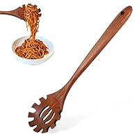 Nudellöffel Spaghettilöffel Nudelkellem, Spaghettilöffe Holz, Nudelzange Hängbar Spaghettilöffel Mit Zähnen, Noodle Schöpfkelle, Spülmaschinenfest,32cm