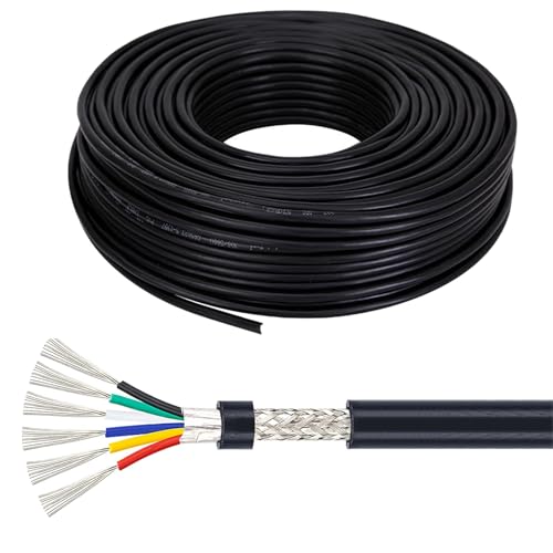 Câble blindé flexible UL2517 28AWG 6 conducteurs pour signal de commande 45ft