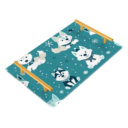 Charolas decorativas para servir con asas y asas doradas para joyas, perfumes, para baño, tocador, etc