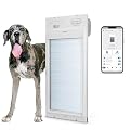 Power Pet Automatic ROLL UP Door by High Tech Pet Brand - Motorized Panel Rolls Up - Pet Operated - Remote App Control - 24/7 Exit & Entry Timers (Door Mount, X-Large)