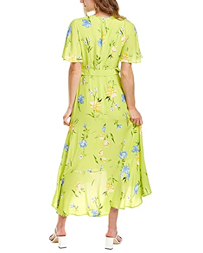 French Connection Women's Francis Drape Maxi Wrap Dress, Lime Punch, 4 #TOP1