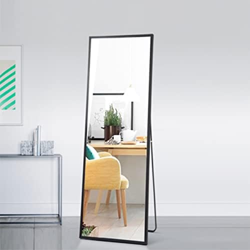 KUFTYTP Full Body Floor Mirror 59X19.7 Rectangular Black Freestanding Full Body Mirror Vanity Aluminum Alloy Corrosion Resistant Frame Wall Mounted Suitable Bedroom Dining Room Bathroom Farmhouse