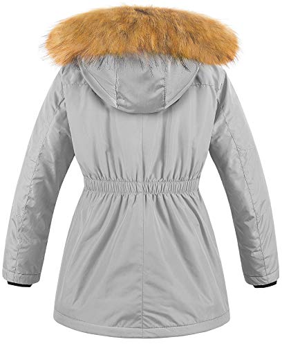 Image of CREATMO US Girl's Long Winter Warm Parka Sherpa Trimmed Collar Puffer Ski Jacket Coat