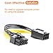 CableCreation 6-Pin to 8-Pin PCIe Express Power Adapter Cable - 2-Pack, 4 Inches / 10CM
