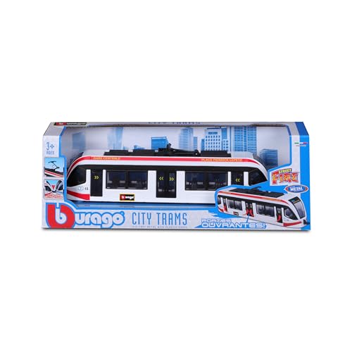 BBURAGO - Intercity Tram Milano City - 19 cm Realistisches Straßenbahnmodell (zufällige Farbauswahl möglich), Offizielle Lizenz, Empfohlenes Alter 3+ Jahre